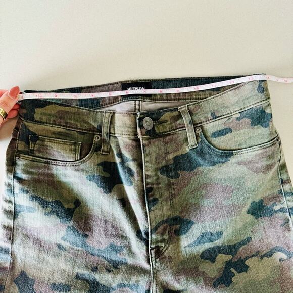 HUDSON Tan Olive Camo Print Barbara High Rise Super Skinny Leg Denim Jeans 29 - Picture 9 of 15
